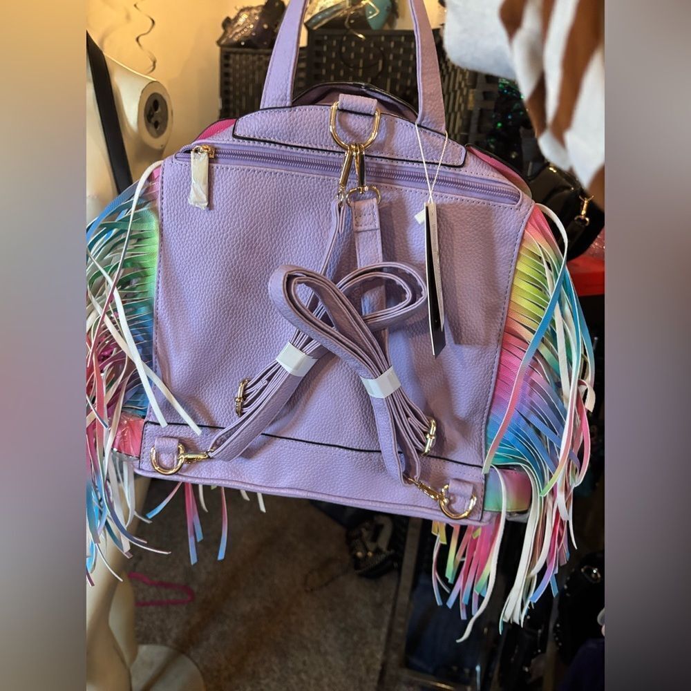 Rainbow Fringe Motorcycle Jacket Handbag - Picture 5 of 5